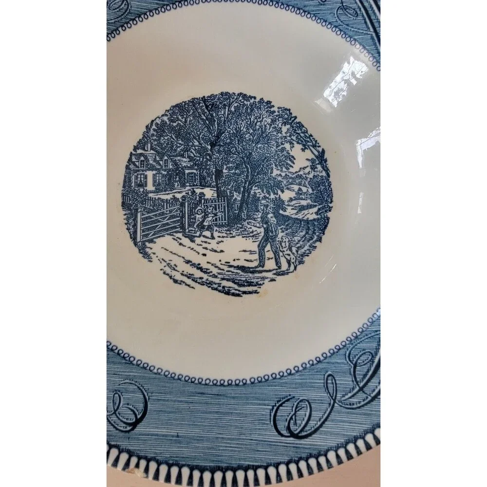 Royal China 10” Currier Ives Vegetable Serving Bowl Home Sweet Home